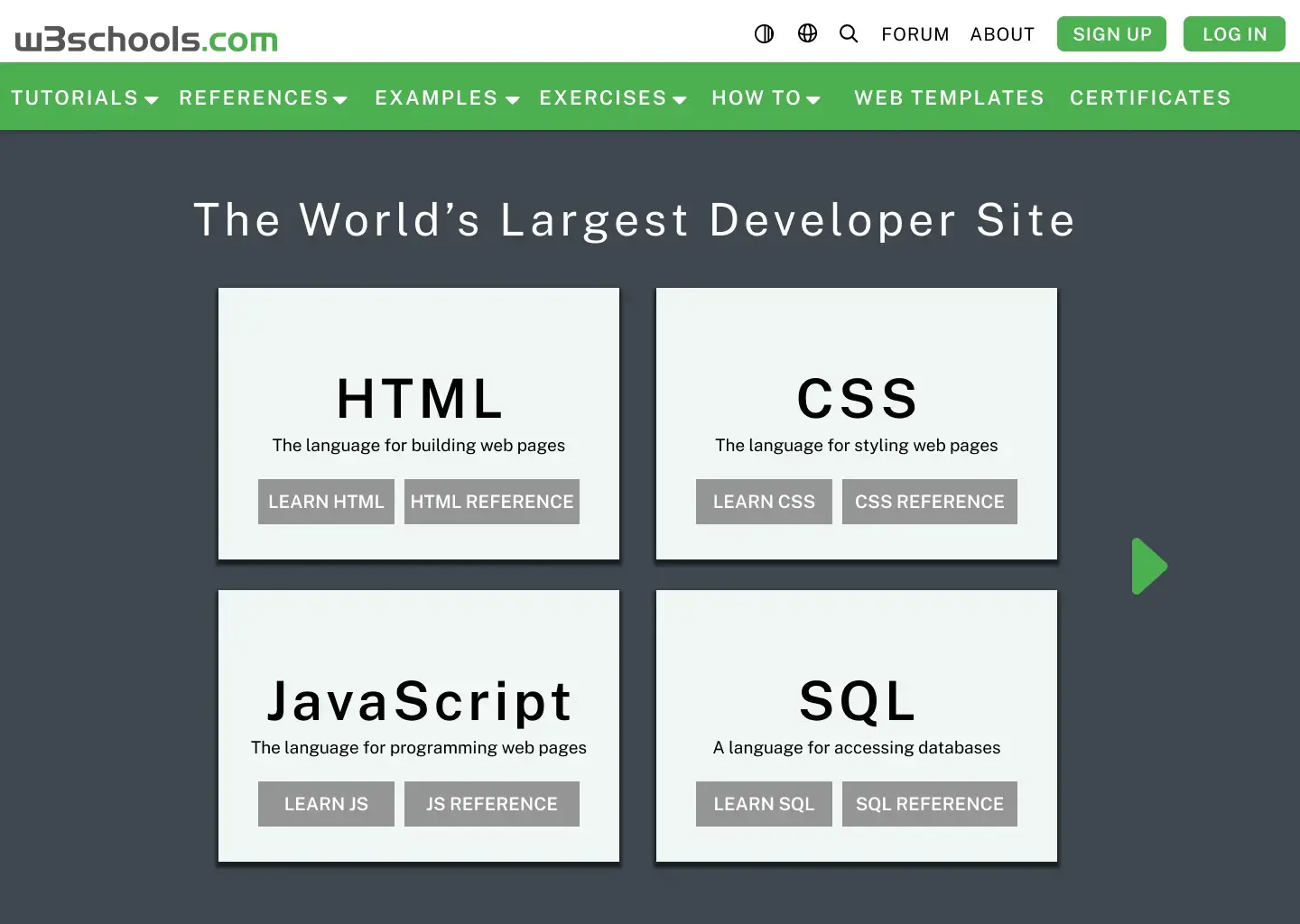 Banner preview of W3Schools Redesign design